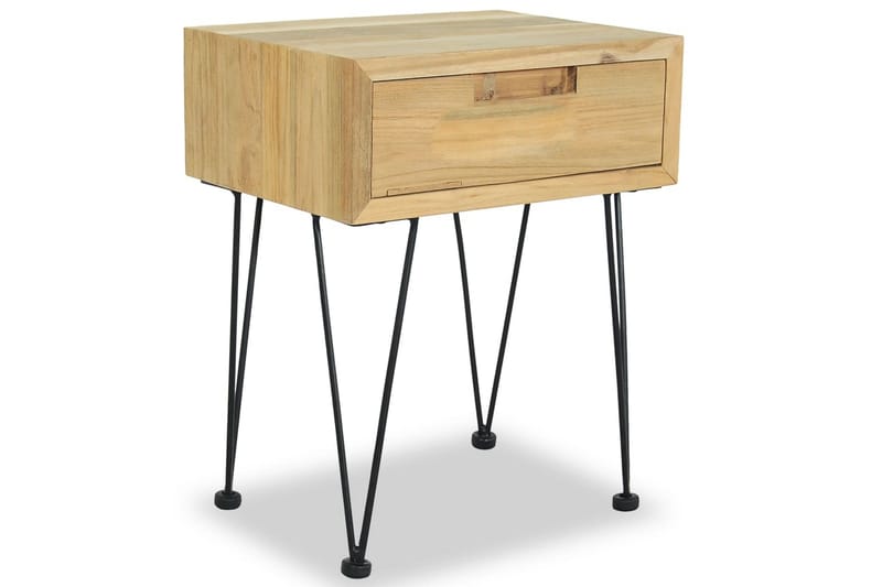 Sängbord 40x30x50 cm massiv teak - Brun - Sängbord & nattduksbord