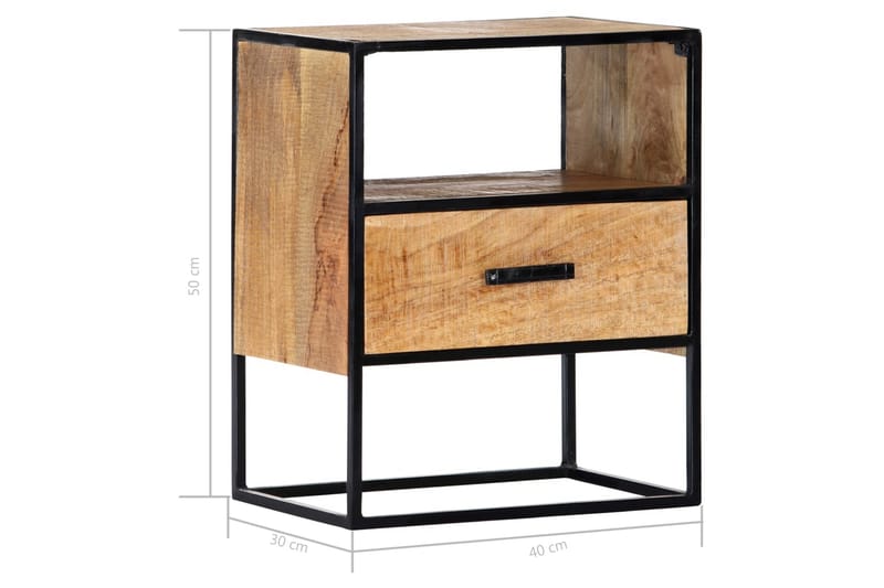 Sängbord 40x30x50 cm massivt mangoträ - Brun - Sängbord & nattduksbord