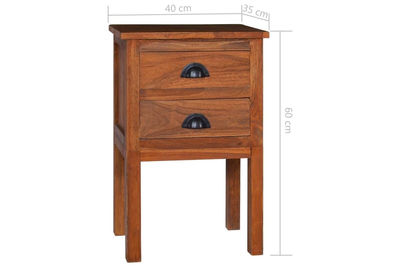 Sängbord 40x35x60 cm massivt teakträ - Brun - Sängbord & nattduksbord