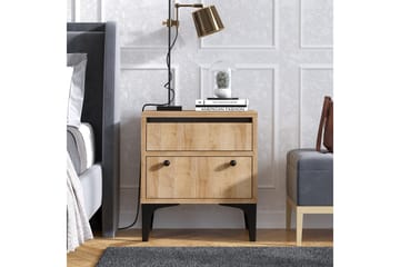 Sängbord 45 cm - Natur/Svart - Möbler - Bord & matgrupp - Avlastningsbord & sidobord - Sängbord & nattduksbord
