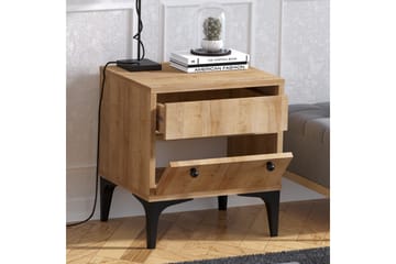 Sängbord 45 cm - Natur/Svart - Möbler - Bord & matgrupp - Avlastningsbord & sidobord - Sängbord & nattduksbord