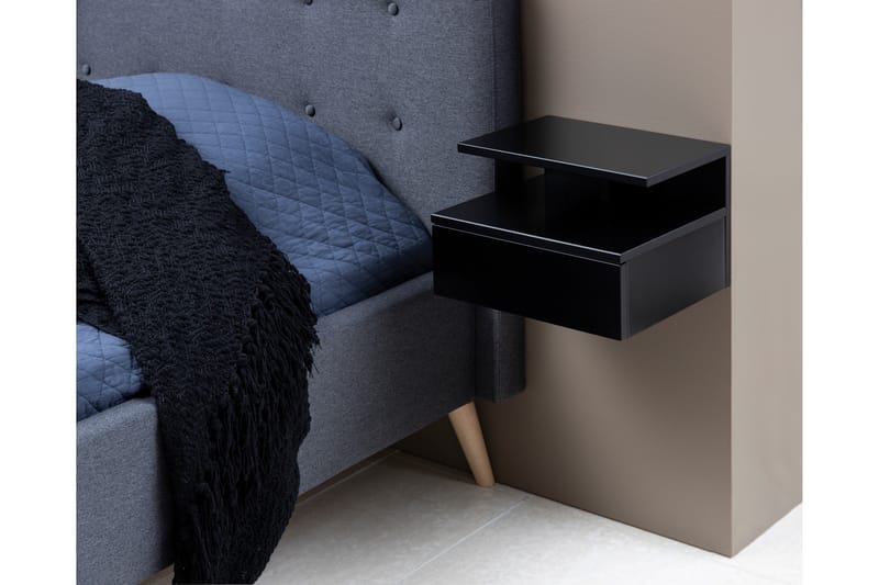 Sängbord Abusala 32 cm - Svart - Sängbord & nattduksbord