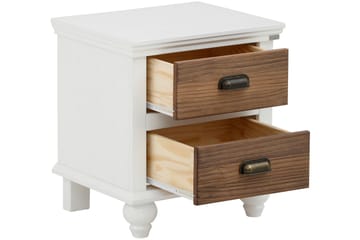 Sängbord Aislinn 45x38 cm - Vit/Brun - Möbler - Bord & matgrupp - Avlastningsbord & sidobord - Sängbord & nattduksbord