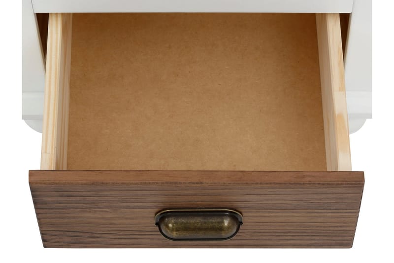 Sängbord Aislinn 45x38 cm - Vit/Brun - Möbler - Bord & matgrupp - Avlastningsbord & sidobord - Sängbord & nattduksbord
