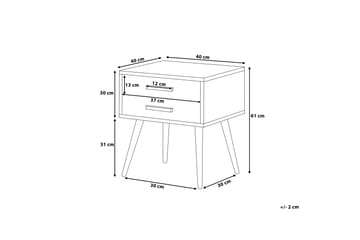 Sängbord Alabama 40 cm - Vit - Möbler - Bord & matgrupp - Avlastningsbord & sidobord - Sängbord & nattduksbord