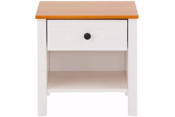 Sängbord Albertville 43 cm - Vit/Gul - Möbler - Bord & matgrupp - Avlastningsbord & sidobord - Sängbord & nattduksbord