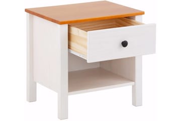 Sängbord Albertville 43 cm - Vit/Gul - Möbler - Bord & matgrupp - Avlastningsbord & sidobord - Sängbord & nattduksbord