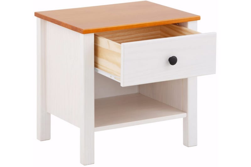 Sängbord Albertville 43 cm - Vit/Gul - Möbler - Bord & matgrupp - Avlastningsbord & sidobord - Sängbord & nattduksbord