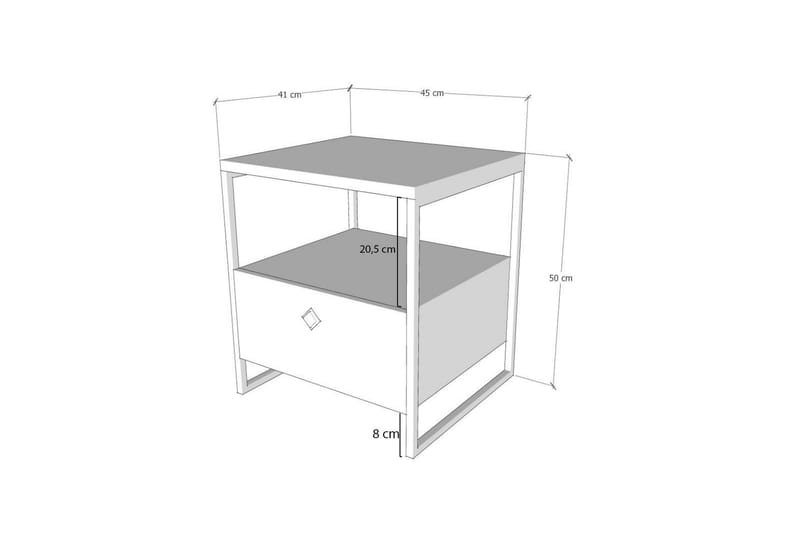 Sängbord Altuniza 45x41 cm - Antracit - Sängbord & nattduksbord
