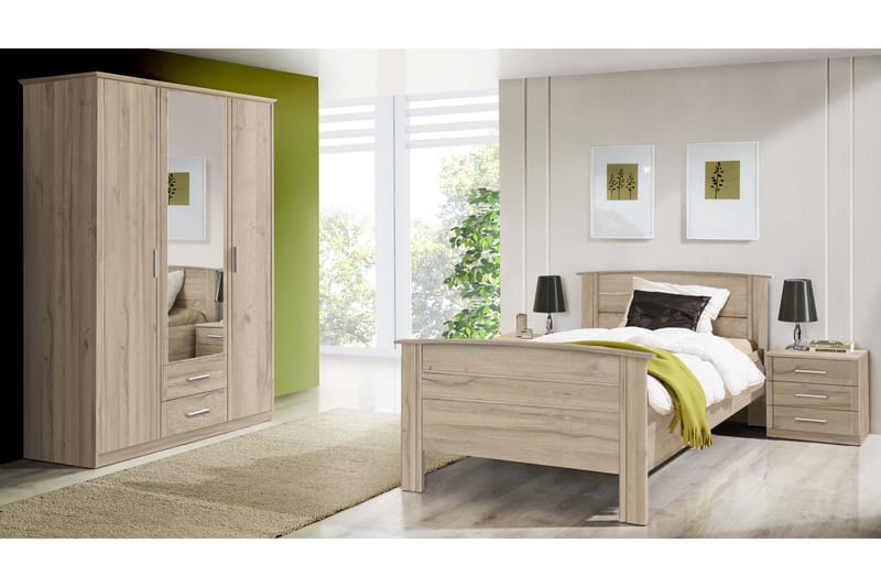 Sängbord Arnage 45 cm med Förvaring 3 Lådor - Brun - Sängbord & nattduksbord