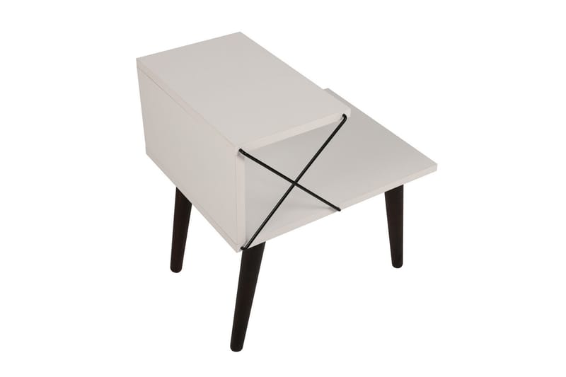Sängbord Ashlanna 50 cm - Vit - Möbler - Bord & matgrupp - Avlastningsbord & sidobord - Sängbord & nattduksbord