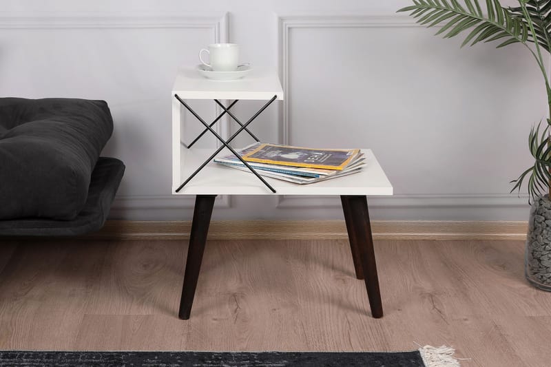 Sängbord Ashlanna 50 cm - Vit - Möbler - Bord & matgrupp - Avlastningsbord & sidobord - Sängbord & nattduksbord