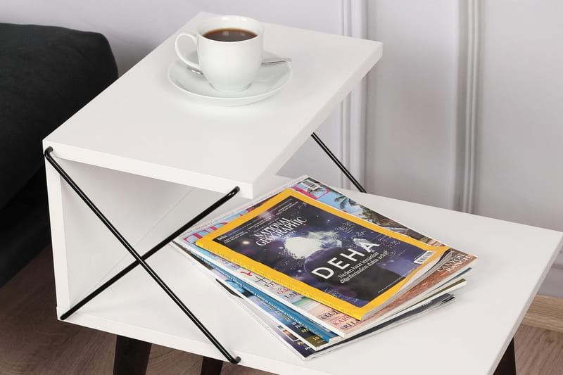 Sängbord Ashlanna 50 cm - Vit - Möbler - Bord & matgrupp - Avlastningsbord & sidobord - Sängbord & nattduksbord