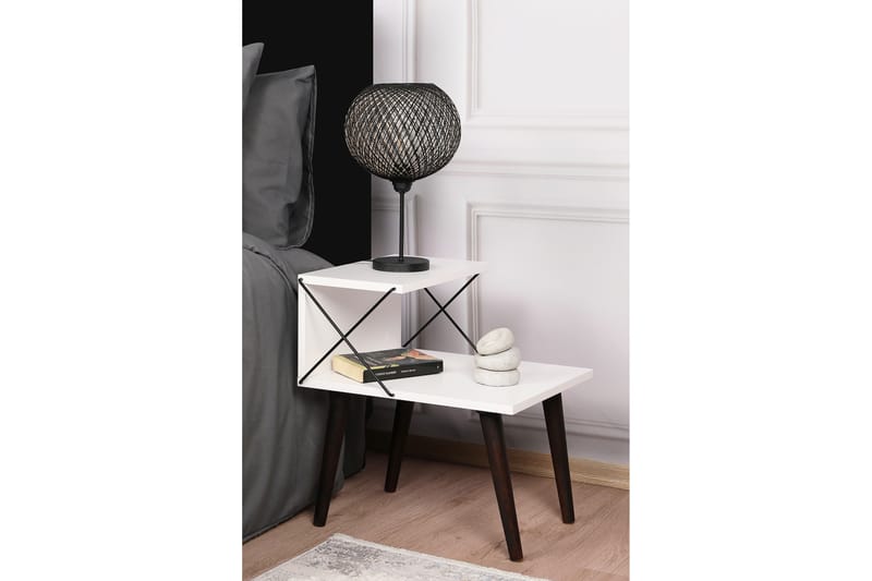 Sängbord Ashlanna 50 cm - Vit - Möbler - Bord & matgrupp - Avlastningsbord & sidobord - Sängbord & nattduksbord