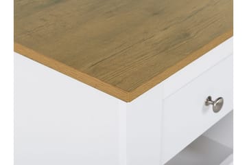 Sängbord Aviana 48 cm med Förvaring Låda + Hylla - Vit/Brun - Möbler - Bord & matgrupp - Avlastningsbord & sidobord - Sängbord & nattduksbord