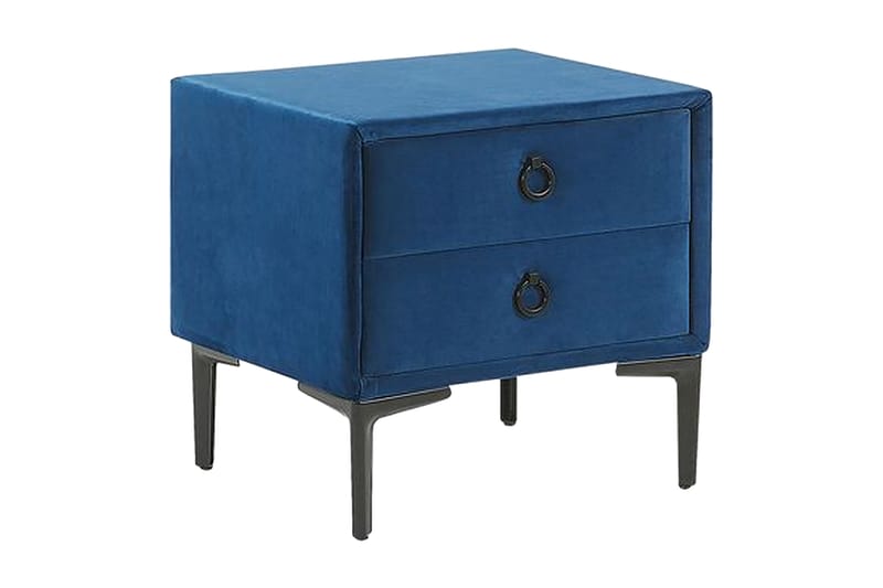 Sängbord Barbonne 44 cm - Sammet/Blå - Sängbord & nattduksbord