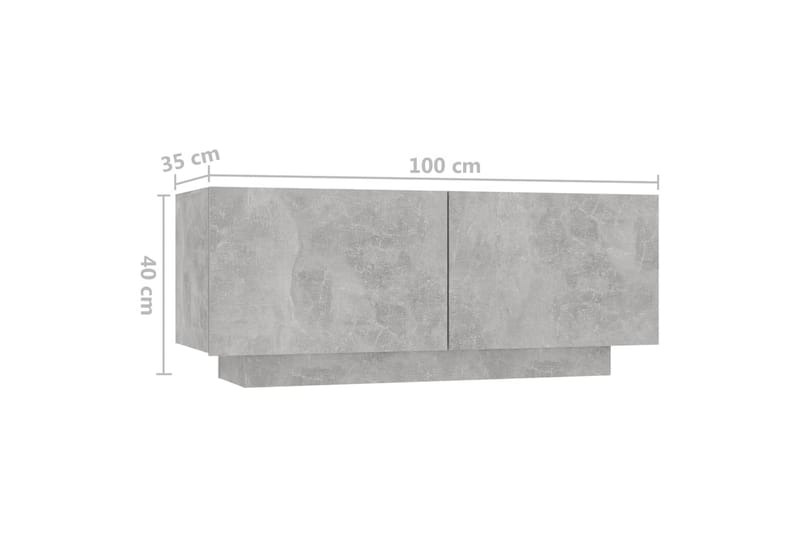 Sängbord betonggrå 100x35x40 cm spånskiva - Grå - Sängbord & nattduksbord