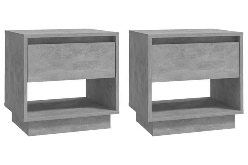 Sängbord betonggrå 2 st 45x34x44 cm spånskiva - Grå - Sängbord & nattduksbord