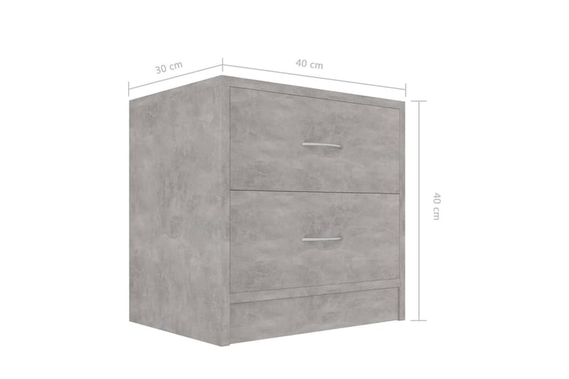 Sängbord betonggrå 40x30x40 cm spånskiva - Grå - Sängbord & nattduksbord
