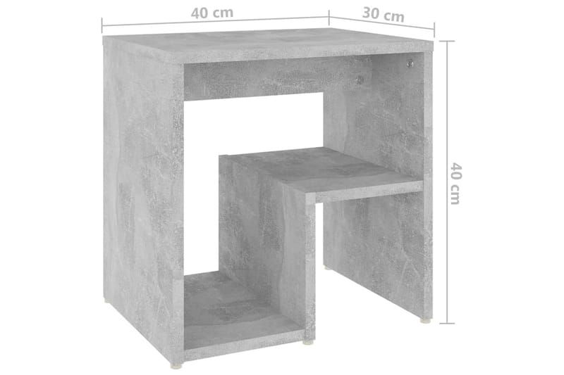 Sängbord betonggrå 40x30x40 cm spånskiva - Grå - Sängbord & nattduksbord