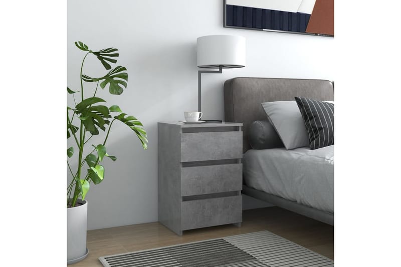 Sängbord betonggrå 40x35x62,5 cm spånskiva - Grå - Sängbord & nattduksbord