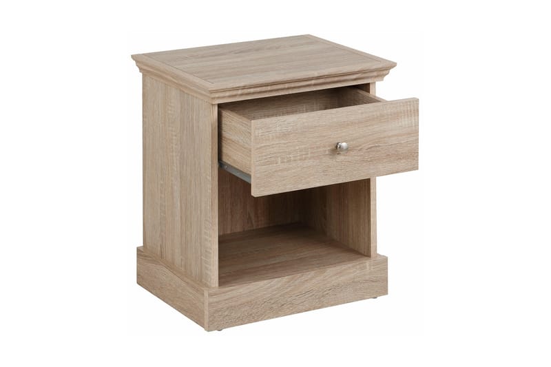 Sängbord Borgela 45 cm med Förvaring Låda + Hylla - Brun - Sängbord & nattduksbord