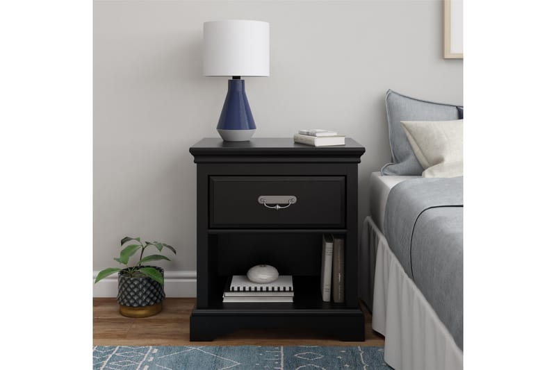 Sängbord Bristol 60x42 cm Svart - Dorel Home - Möbler - Bord & matgrupp - Avlastningsbord & sidobord - Sängbord & nattduksbord