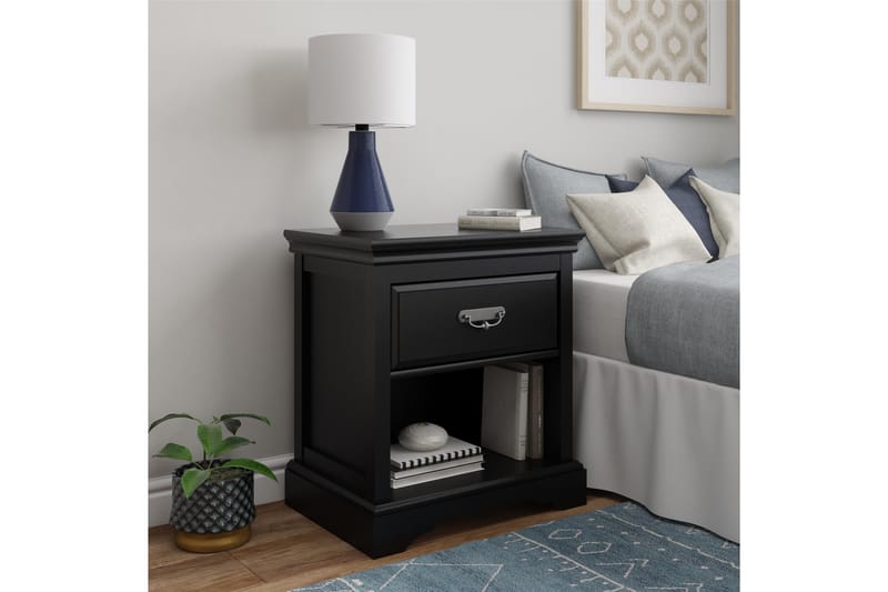 Sängbord Bristol 60x42 cm Svart - Dorel Home - Möbler - Bord & matgrupp - Avlastningsbord & sidobord - Sängbord & nattduksbord