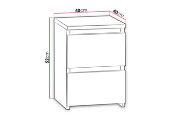 Sängbord Charlise 40 cm med Förvaring 2 Lådor - Vit - Möbler - Bord & matgrupp - Avlastningsbord & sidobord - Sängbord & nattduksbord