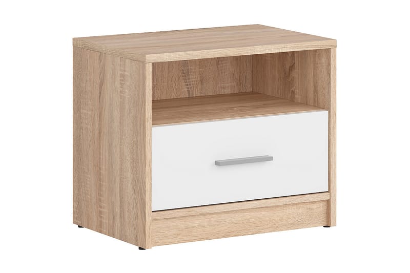 Sängbord Chiotto Plus 49,5 cm - Trä|natur|Vit - Sängbord & nattduksbord