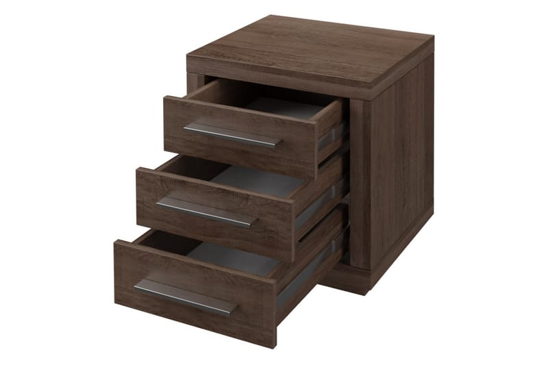 Sängbord Ciborro 45 cm med Förvaring 3 Lådor - mörkt trä - Möbler - Bord & matgrupp - Avlastningsbord & sidobord - Sängbord & nattduksbord