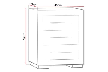 Sängbord Ciborro 45 cm med Förvaring 3 Lådor - mörkt trä - Möbler - Bord & matgrupp - Avlastningsbord & sidobord - Sängbord & nattduksbord