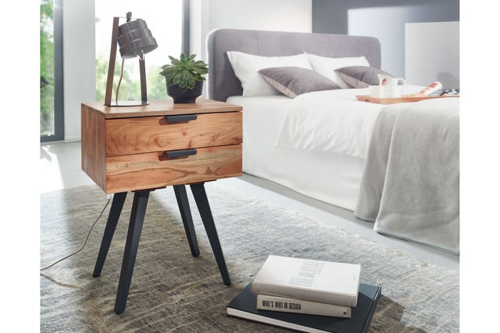 Sängbord Clanton 35 cm - Brun/Svart - Sängbord & nattduksbord