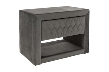 Sängbord Comana 50 cm - Sammet/Grå - Möbler - Bord & matgrupp - Avlastningsbord & sidobord - Sängbord & nattduksbord