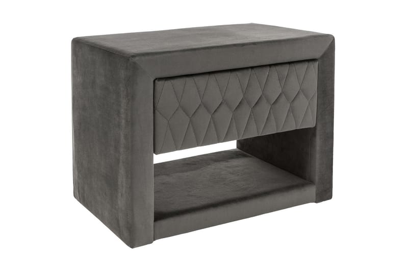 Sängbord Comana 50 cm - Sammet/Grå - Möbler - Bord & matgrupp - Avlastningsbord & sidobord - Sängbord & nattduksbord