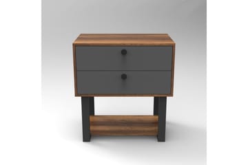 Sängbord Dewat 80 cm - Teak/Antracit - Möbler - Bord & matgrupp - Avlastningsbord & sidobord - Sängbord & nattduksbord