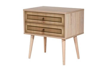 Sängbord Dirk 60 cm med Förvaring 2 Lådor Ram - Brun - Möbler - Bord & matgrupp - Avlastningsbord & sidobord - Sängbord & nattduksbord