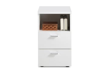 Sängbord Dulcinia 35 cm med Förvaring 2 Lådor + Hylla - Extra Vit - Möbler - Bord & matgrupp - Avlastningsbord & sidobord - Sängbord & nattduksbord