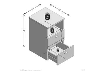 Sängbord Dulcinia 35 cm med Förvaring 2 Lådor + Hylla - Extra Vit - Möbler - Bord & matgrupp - Avlastningsbord & sidobord - Sängbord & nattduksbord