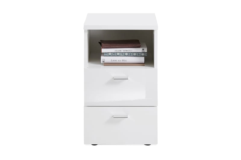 Sängbord Dulcinia 35 cm med Förvaring 2 Lådor + Hylla - Vit - Möbler - Bord & matgrupp - Avlastningsbord & sidobord - Sängbord & nattduksbord