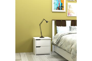 Sängbord Dumö 40 cm med Förvaring 2 Lådor - Vit - Möbler - Bord & matgrupp - Avlastningsbord & sidobord - Sängbord & nattduksbord