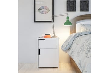 Sängbord Dumö 40 cm med Förvaring 2 Skåp - Vit - Möbler - Bord & matgrupp - Avlastningsbord & sidobord - Sängbord & nattduksbord