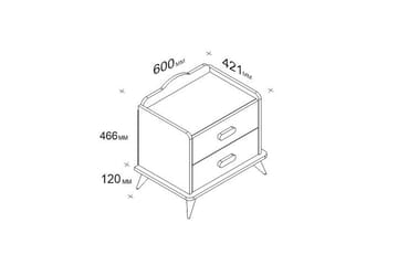 Sängbord Dumö 60 cm med Förvaring 2 Lådor - Vit - Möbler - Bord & matgrupp - Avlastningsbord & sidobord - Sängbord & nattduksbord