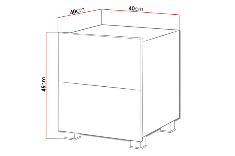 Sängbord Frick 40 cm med Förvaring - Vit - Möbler - Bord & matgrupp - Avlastningsbord & sidobord - Sängbord & nattduksbord