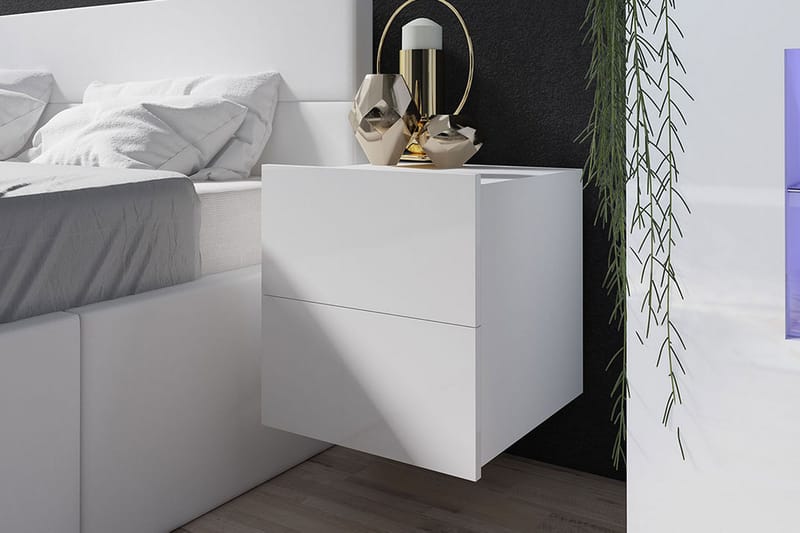 Sängbord Frick 40 cm med Förvaring - Vit - Möbler - Bord & matgrupp - Avlastningsbord & sidobord - Sängbord & nattduksbord