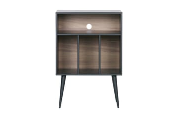 Sängbord Giacoma 60 cm med Förvaring Hyllor - Valnöt/Svart - Möbler - Bord & matgrupp - Avlastningsbord & sidobord - Sängbord & nattduksbord