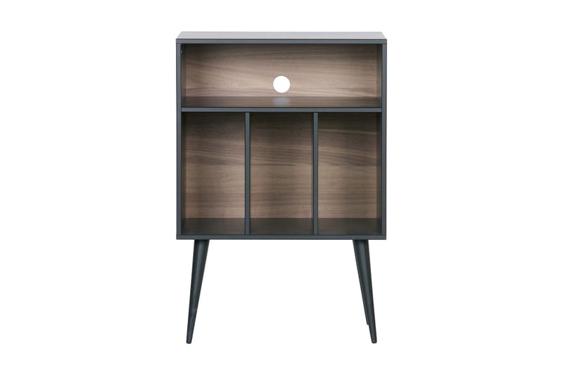 Sängbord Giacoma 60 cm med Förvaring Hyllor - Valnöt/Svart - Möbler - Bord & matgrupp - Avlastningsbord & sidobord - Sängbord & nattduksbord