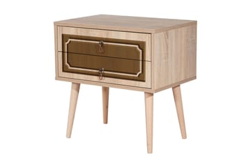 Sängbord Gillberga 60 cm med Förvaring 2 Lådor Dekor - Natur/Brun - Möbler - Bord & matgrupp - Avlastningsbord & sidobord - Sängbord & nattduksbord