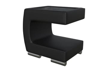Sängbord Gornji 43 cm Vänster - Ecoläder/Svart - Möbler - Bord & matgrupp - Avlastningsbord & sidobord - Sängbord & nattduksbord