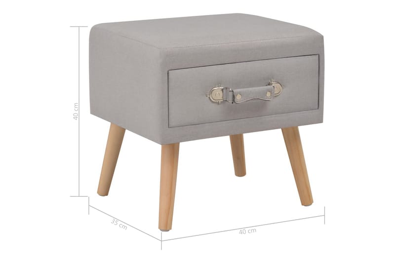 Sängbord grå 40x35x40 cm tyg - Grå - Sängbord & nattduksbord